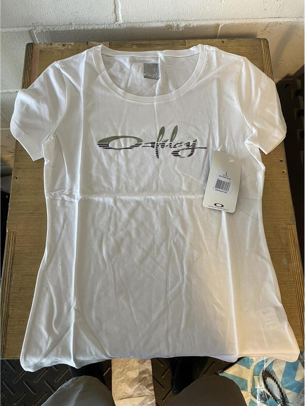 Oakley Split Script SS Tee White Size Large new